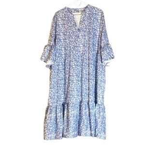 NWOT-Temu Blue Floral Midi Dress